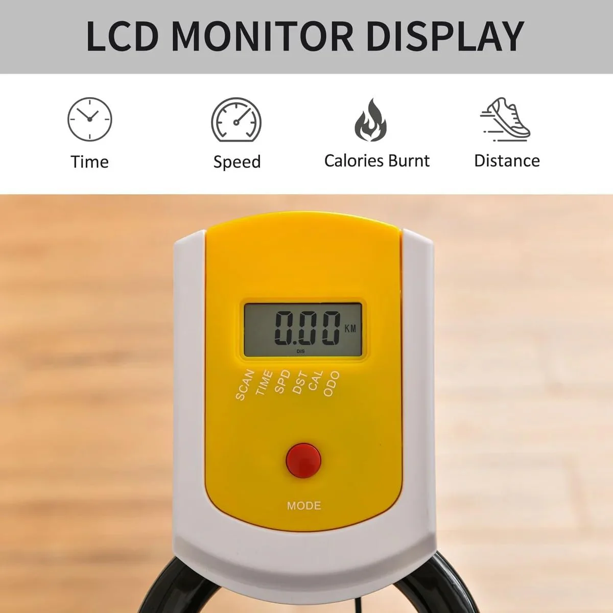 عجلة سبيننج مغناطيسية احترافية للمنازل – دراجة ثابتة بثماني مستويات مقاومة – شاشة LCD لقياس الوقت والسعرات – مقعد قابل للتعديل – مزودة بعجلات للحركة – جهاز كارديو لحرق الدهون - Image 5