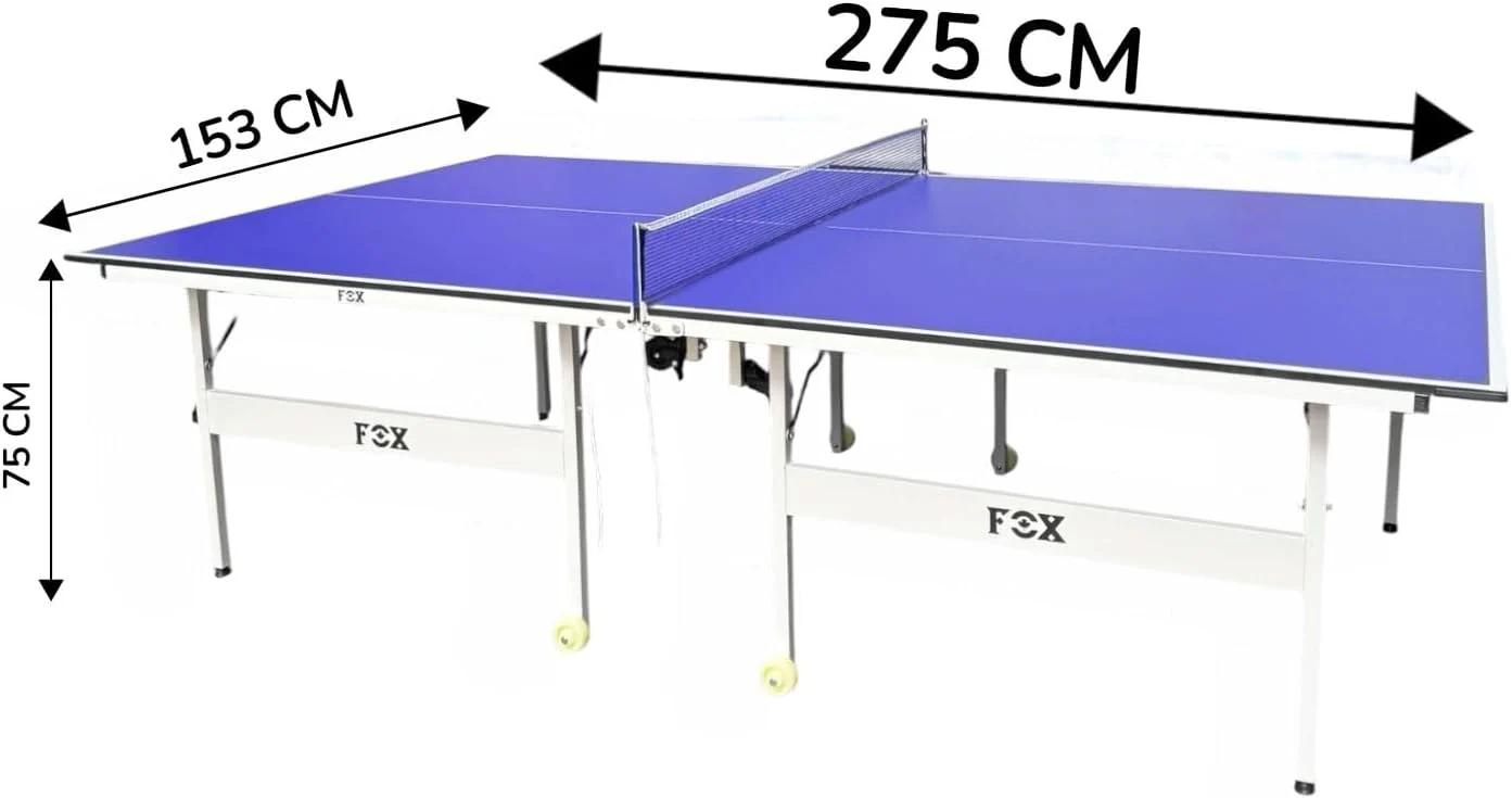 طاولة تنس طاولة قابلة للطي احترافية مقاس كامل 274 × 152.5 سم – Ping Pong Table قابلة للحركة والتخزين بعجلات – سطح لعب أزرق مقاوم للخدش – مناسبة للمنازل والأندية والمدارس - Image 2