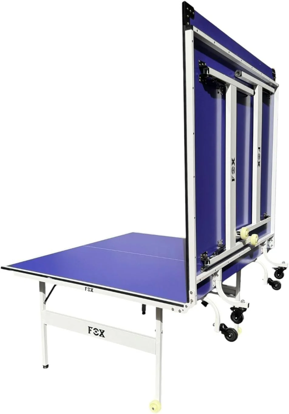 طاولة تنس طاولة قابلة للطي احترافية مقاس كامل 274 × 152.5 سم – Ping Pong Table قابلة للحركة والتخزين بعجلات – سطح لعب أزرق مقاوم للخدش – مناسبة للمنازل والأندية والمدارس - Image 4