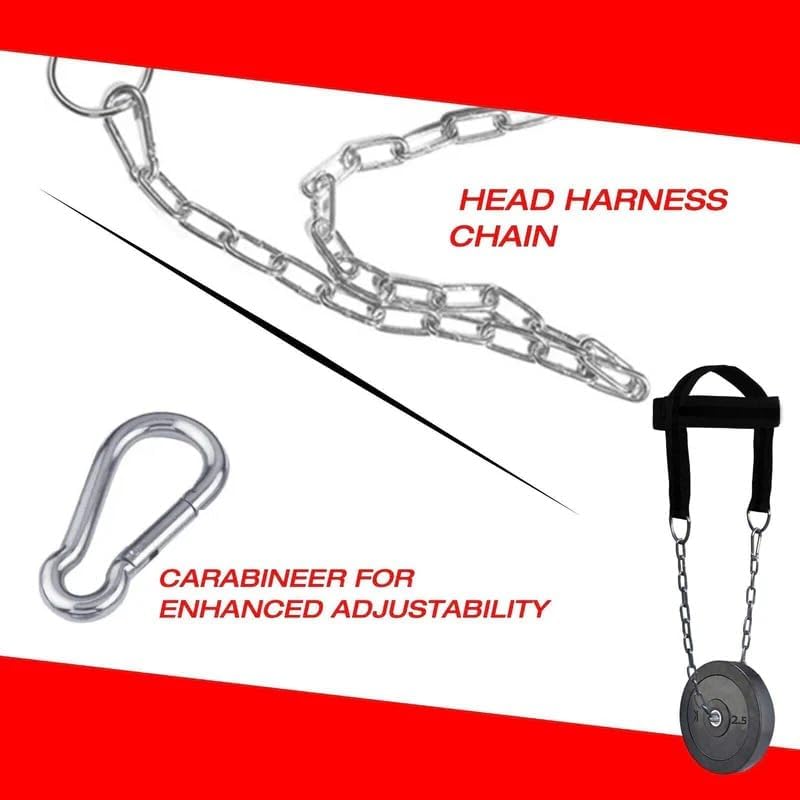 حزام تقوية عضلات الرقبة مع سلسلة حديد – Neck Training Harness لتمارين العنق والكتف – قابل للتعديل – مناسب كمال الأجسام والمصارعة والرياضات القتالية - Image 5