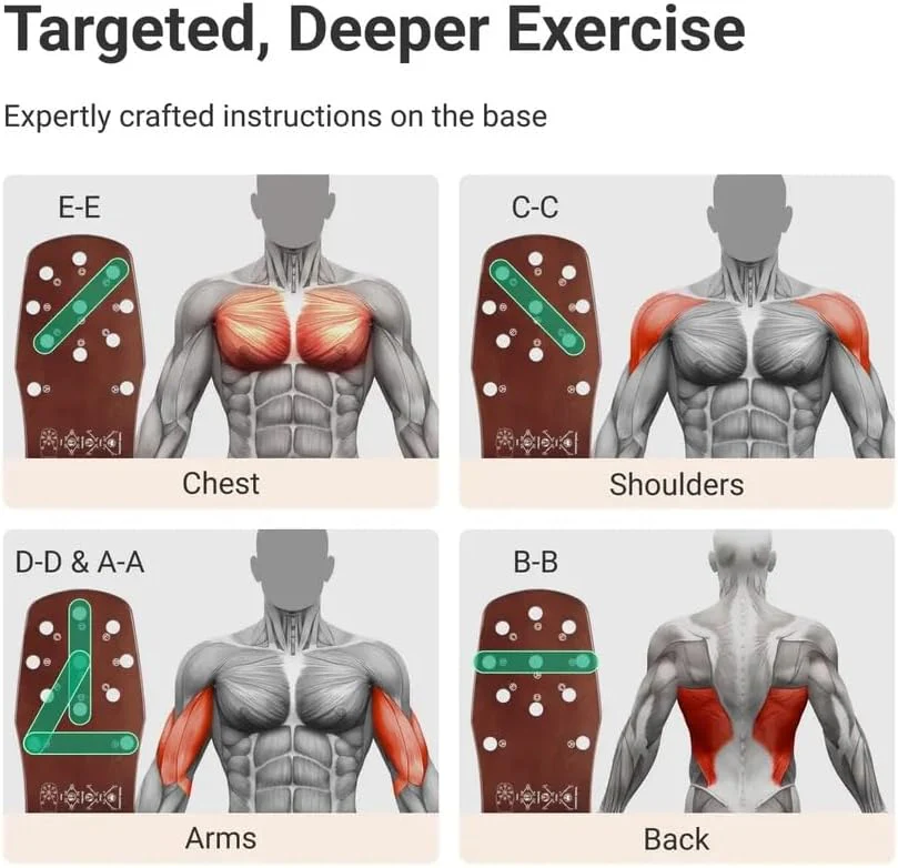 لوح تمارين بوش اب احترافي قابل للطي – Push Up Board متعدد الوضعيات لتقوية الصدر والكتف والذراع – تصميم خشب قوي مع قاعدة مانعة للانزلاق – جهاز تمارين منزلية كامل - Image 3