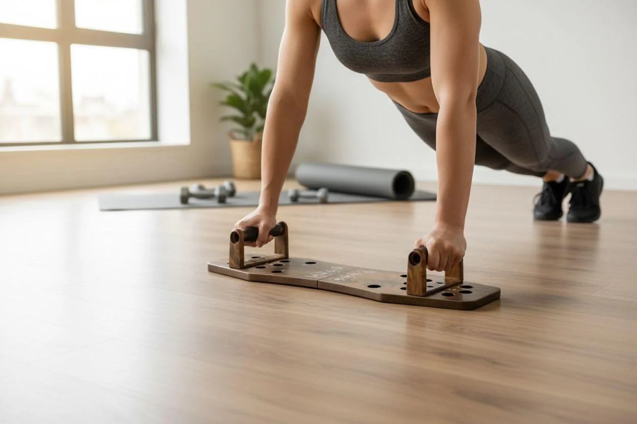 لوح تمارين بوش اب احترافي قابل للطي – Push Up Board متعدد الوضعيات لتقوية الصدر والكتف والذراع – تصميم خشب قوي مع قاعدة مانعة للانزلاق – جهاز تمارين منزلية كامل - Image 7