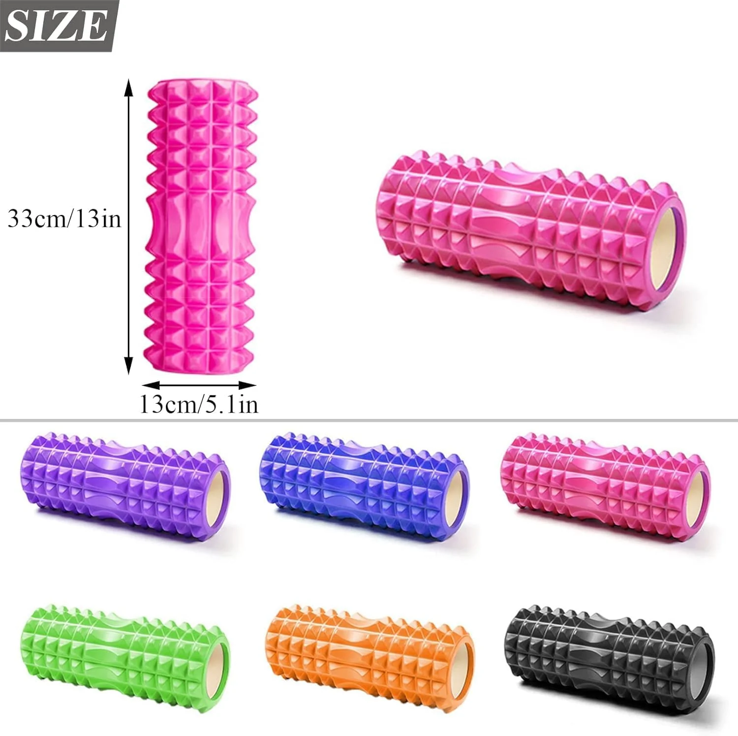 فوم رول للتمارين والاستشفاء العضلي – Foam Roller عالي الكثافة لتدليك العضلات وتمارين اليوجا والفيتنس – مناسب للجيم والتمارين المنزلية - Image 12