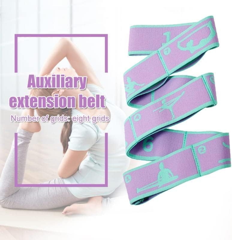 استيك يوجا للتمدد متعدد الحلقات – Yoga Stretch Strap بثماني حلقات لتمارين الإطالة والبيلاتس – حزام تمارين مرونة الجسم واللياقة - Image 8