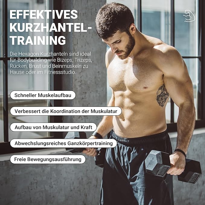 زوج من دمبل سداسي مطاط احترافي – Hex Dumbbell للجيم والتمارين المنزلية – يد ستيل مانعة للانزلاق – أوزان متعددة لبناء العضلات وتمارين القوة والكارديو - Image 7