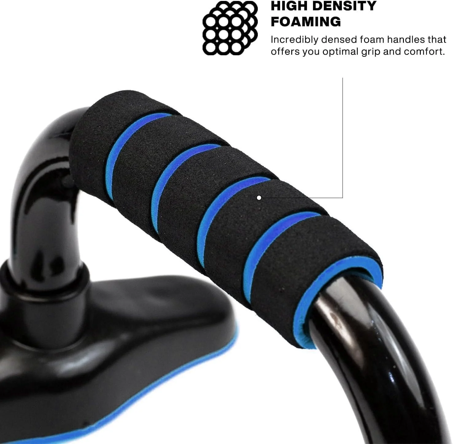 بوش اب بار احترافي Push Up Bars – حامل تمارين الضغط بتصميم مريح لليد – قاعدة عريضة مانعة للانزلاق – تقوية الصدر والذراع – مناسب للتمارين المنزلية والجيم - Image 3