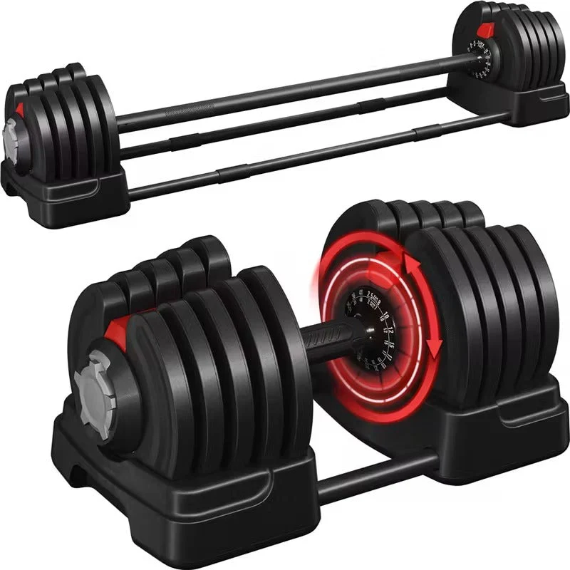 SportQ 24 Kg 3 in 1 Multifunctional Dumbbell Set - Kettlebell - Single Dumbbell Barbell - 12 Adjustable Weight Settings - Fitness Connecting Bar - Image 6