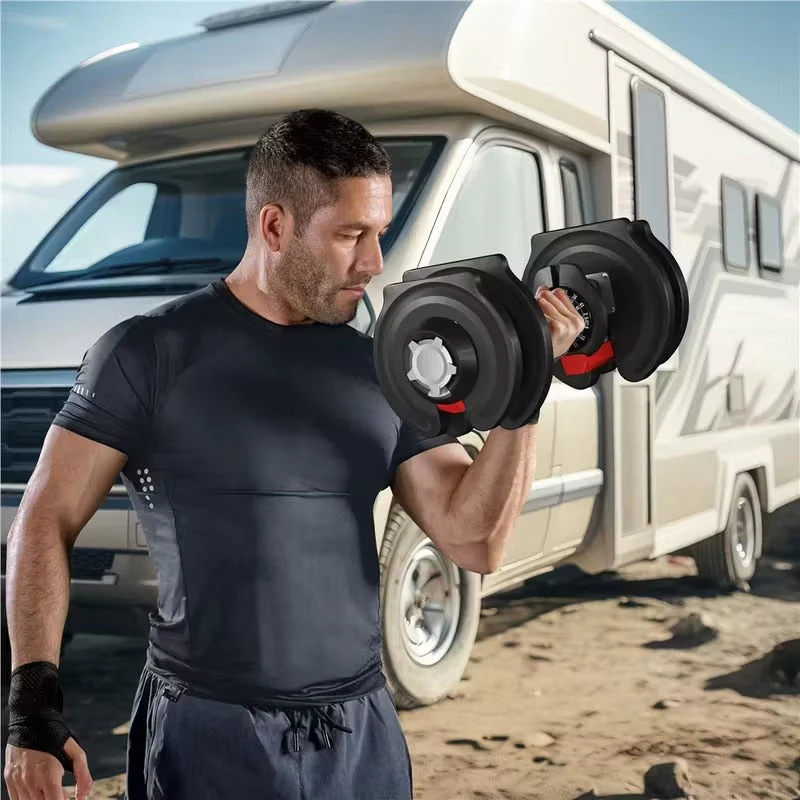 SportQ 24 Kg 3 in 1 Multifunctional Dumbbell Set - Kettlebell - Single Dumbbell Barbell - 12 Adjustable Weight Settings - Fitness Connecting Bar - Image 7
