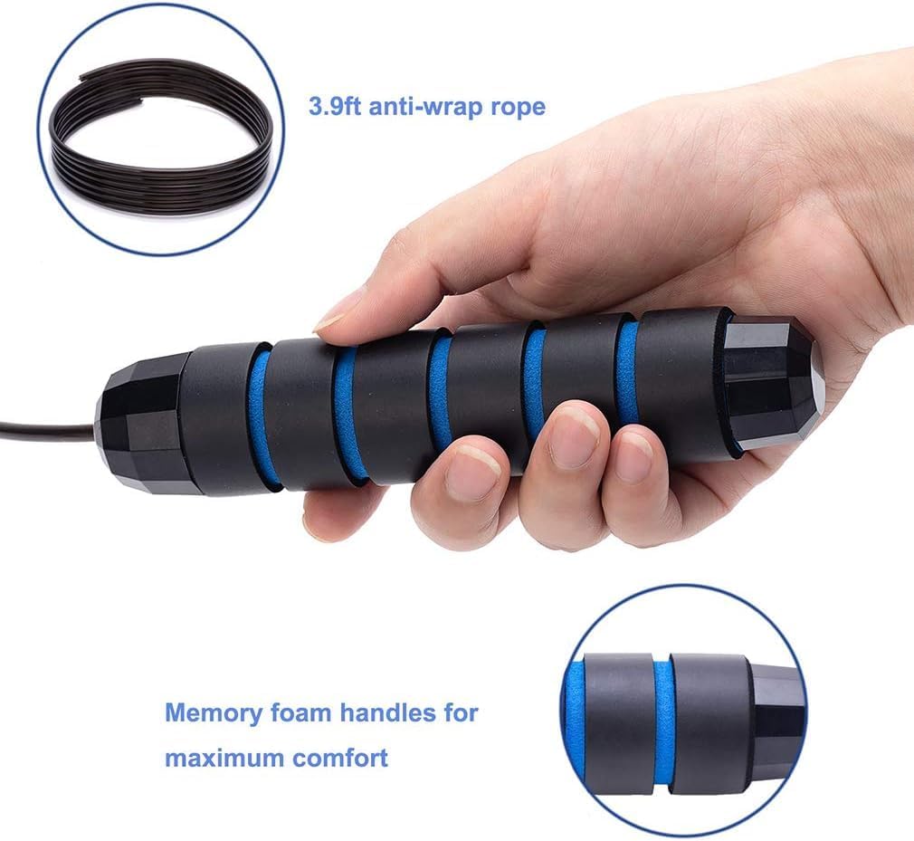 SportQ Master Your Cardio Premium Quality Tangle-Free Skipping Rope for Men, Women and Kids Adjustable Fitness Exercise with Anti-Slip Foam Handles - Image 4