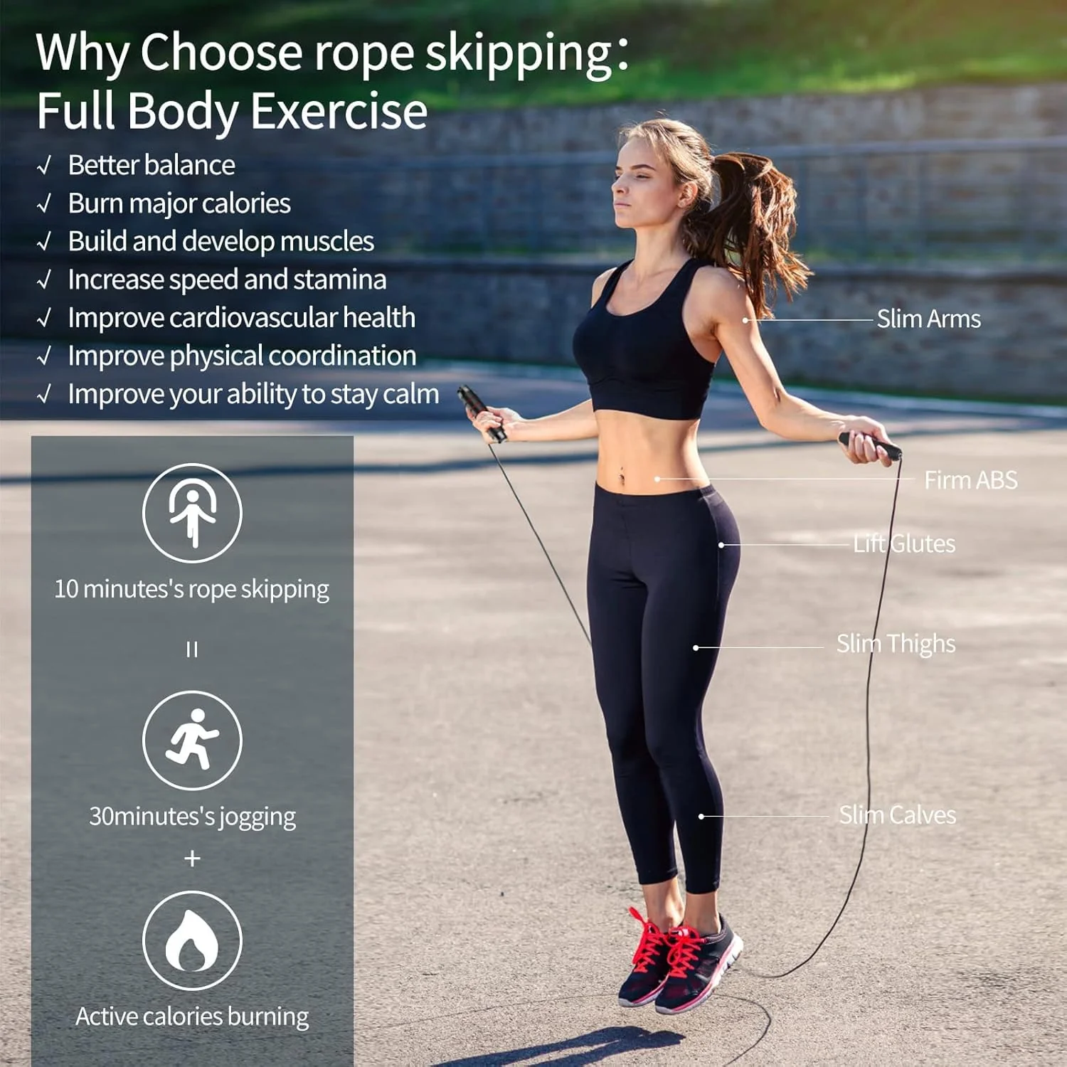 SportQ Master Your Cardio Premium Quality Tangle-Free Skipping Rope for Men, Women and Kids Adjustable Fitness Exercise with Anti-Slip Foam Handles - Image 6