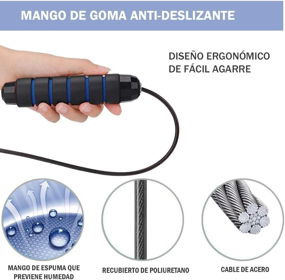 SportQ Master Your Cardio Premium Quality Tangle-Free Skipping Rope for Men, Women and Kids Adjustable Fitness Exercise with Anti-Slip Foam Handles - Image 8