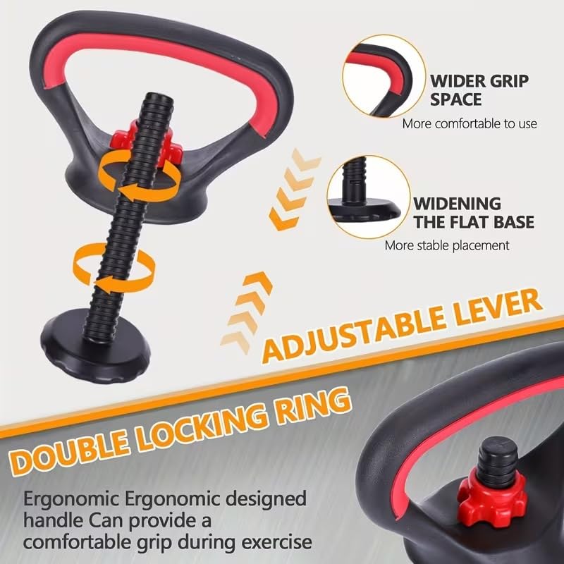 Adjustable Kettlebell Handle to Convert Weights to Kettlebell – Comfortable Wide Handle with Double Lock & Stable Base – Suitable for Strength & Cardio Training at Home – Fits All Weights - Image 4