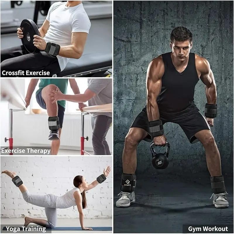 SportQ 2 Pack Wrist and Ankle Weights Adjustable Weight with Bags – Soft & Comfortable Material, Strong, Suitable for Running, Yoga, Physical Therapy, Strength Training for Men & Women - Image 9