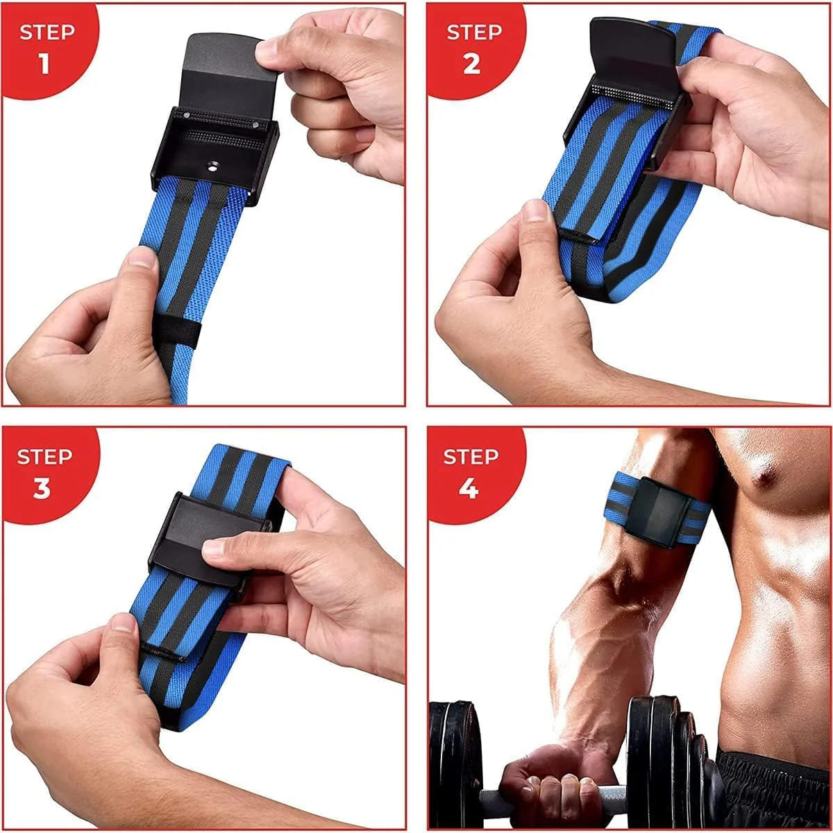 4Pcs Blood Flow Bands for Lean Muscle Gain Fast Arms Legs Fitness Exercise Muscle Growth Anti Slip for Men Women - Image 8