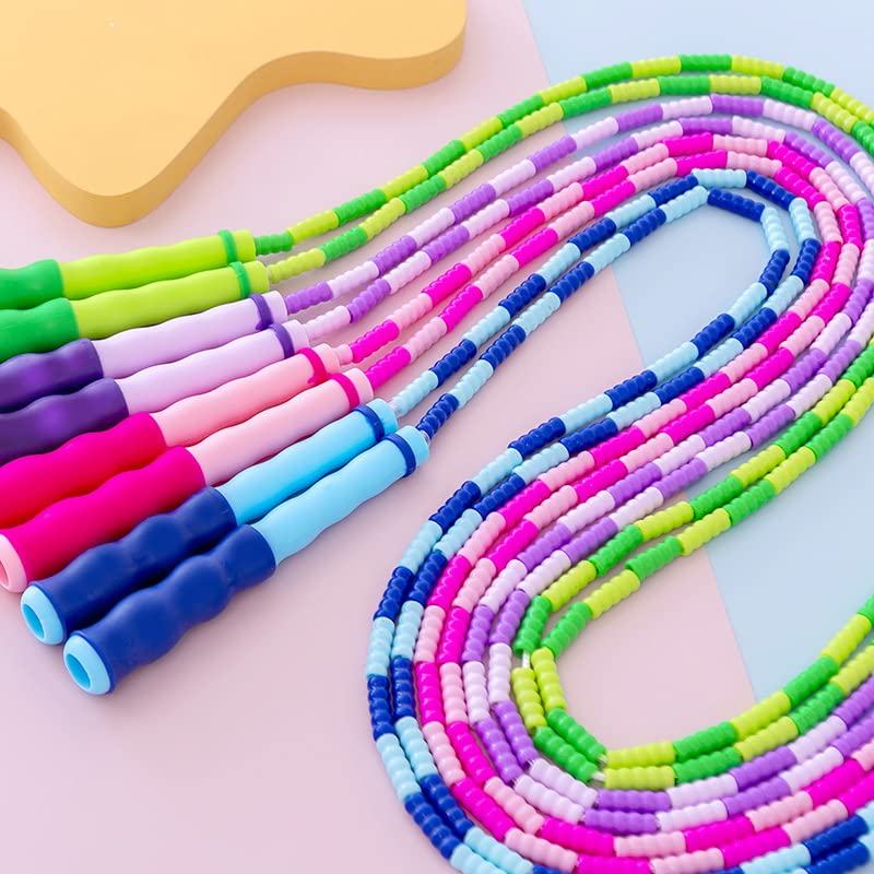 SportQ 230cm Colorful Beads Skipping Rope – Comfortable Non-Slip Handles, Durable Nylon Rope for Training and Fitness for Kids and Adults - Image 6