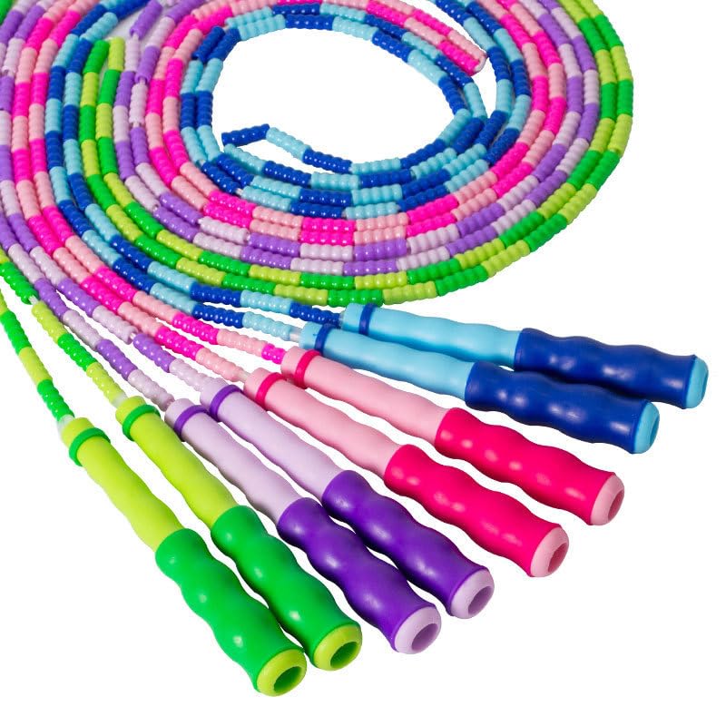 SportQ 230cm Colorful Beads Skipping Rope – Comfortable Non-Slip Handles, Durable Nylon Rope for Training and Fitness for Kids and Adults - Image 7