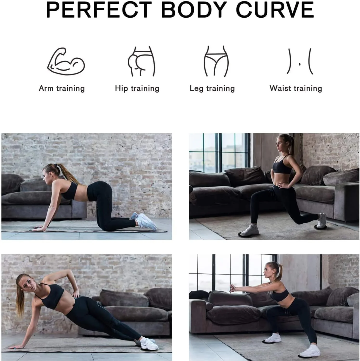 Core Sliders أقراص الانزلاق للتمارين كور سليدر مزدوجة الوجه – تمارين البطن والجسم بالكامل – مناسبة لكل الأسطح - Image 4