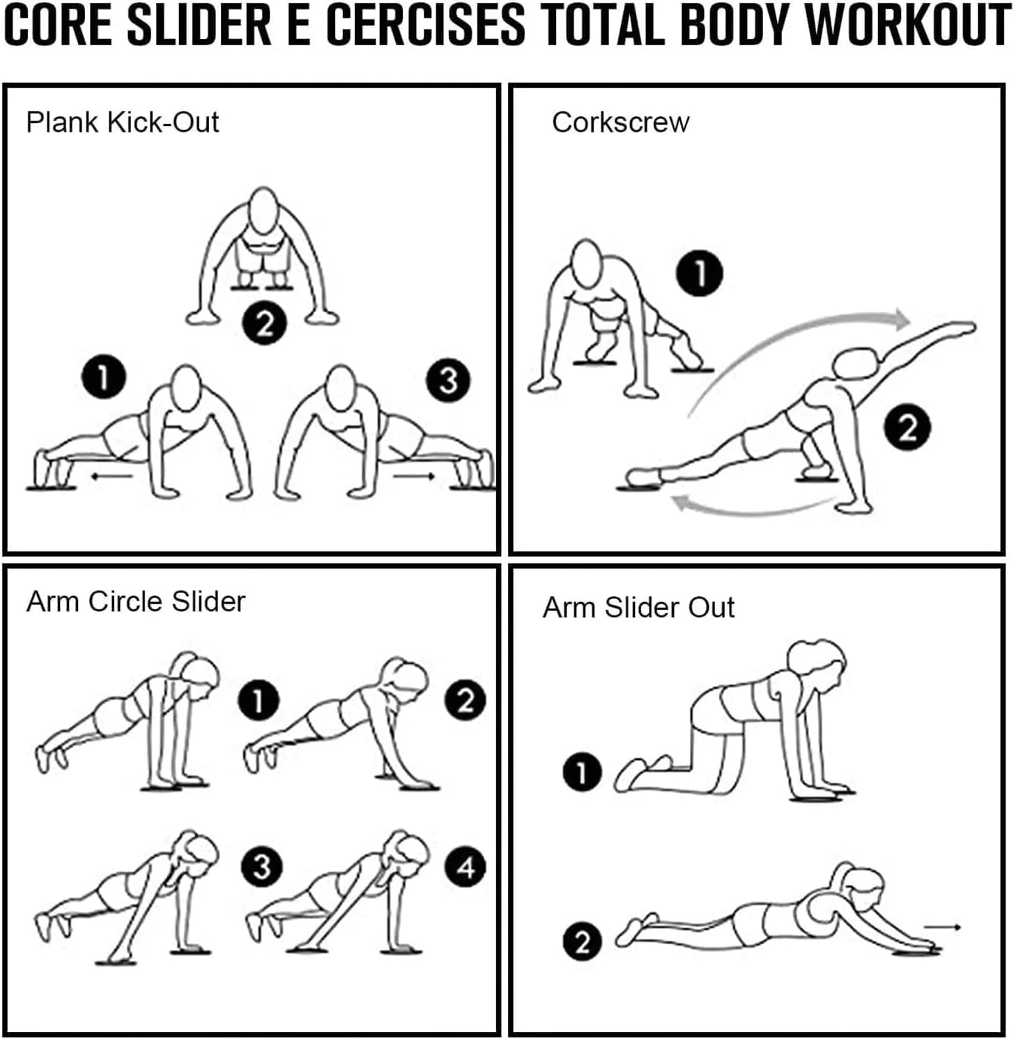 Core Sliders أقراص الانزلاق للتمارين كور سليدر مزدوجة الوجه – تمارين البطن والجسم بالكامل – مناسبة لكل الأسطح - Image 7