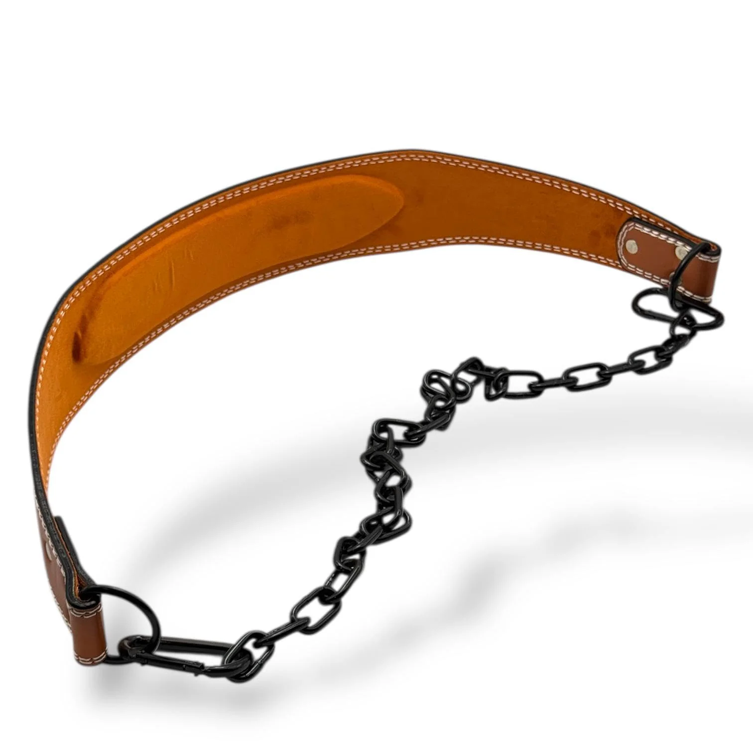 Premium Quality Leather Parallel Belt Designed for Maximum Weight Bearing – Heavy Weight Support for Chin-Ups, Dips, Calistinex – Adjustable Chain for Weights up to 100kg / 220lbs - Image 3