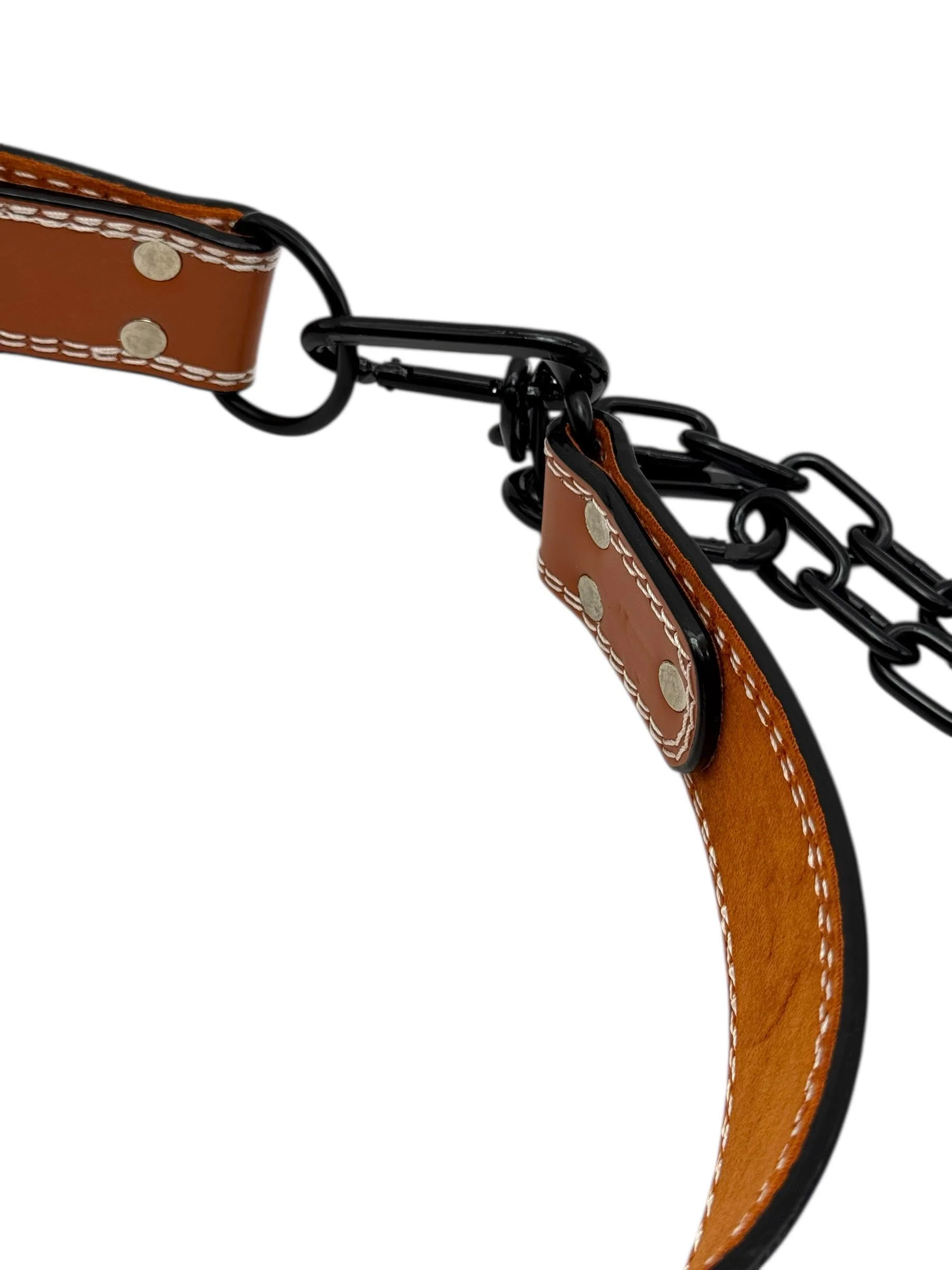 Premium Quality Leather Parallel Belt Designed for Maximum Weight Bearing – Heavy Weight Support for Chin-Ups, Dips, Calistinex – Adjustable Chain for Weights up to 100kg / 220lbs - Image 5