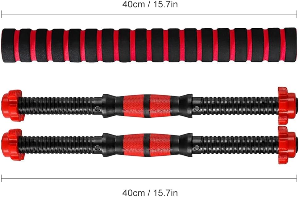 Dumbbell Bar Pair 50cm with Dumbbell Conversion Connector for Training Bar Mountable with Safety Nuts, Non-Slip Handle Strong Iron Barbell Suitable for Barbell and Rubber (Without Weights Frames) - Image 3