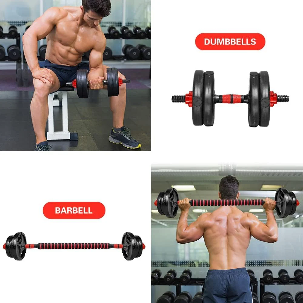 Dumbbell Bar Pair 50cm with Dumbbell Conversion Connector for Training Bar Mountable with Safety Nuts, Non-Slip Handle Strong Iron Barbell Suitable for Barbell and Rubber (Without Weights Frames) - Image 6