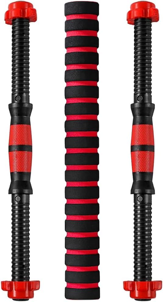 Dumbbell Bar Pair 50cm with Dumbbell Conversion Connector for Training Bar Mountable with Safety Nuts, Non-Slip Handle Strong Iron Barbell Suitable for Barbell and Rubber (Without Weights Frames) - Image 8
