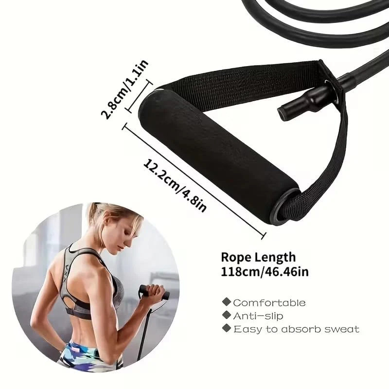 SportQ Workout Elastic Resistance Rope – High Resistance, Comfortable Grips, Anti-Rip, Versatile for Strength and Tension Training – Ideal for Gym, Home, Yoga & Fitness - Image 5