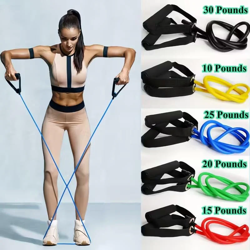 SportQ Workout Elastic Resistance Rope – High Resistance, Comfortable Grips, Anti-Rip, Versatile for Strength and Tension Training – Ideal for Gym, Home, Yoga & Fitness - Image 6