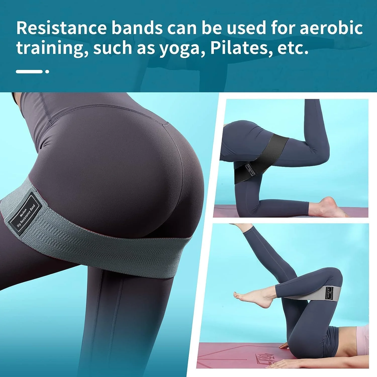 Premium SportQ Resistance Bands for Legs and Butt Anti Slip Hip Bands for Women and Men, Hip and Leg Exercise Bands - 3 Levels Resistance Bands for Hips and Legs - Image 4