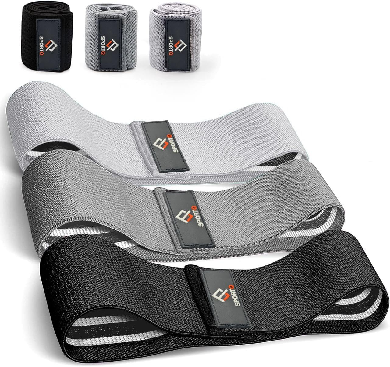 Premium SportQ Resistance Bands for Legs and Butt Anti Slip Hip Bands for Women and Men, Hip and Leg Exercise Bands - 3 Levels Resistance Bands for Hips and Legs - Image 8
