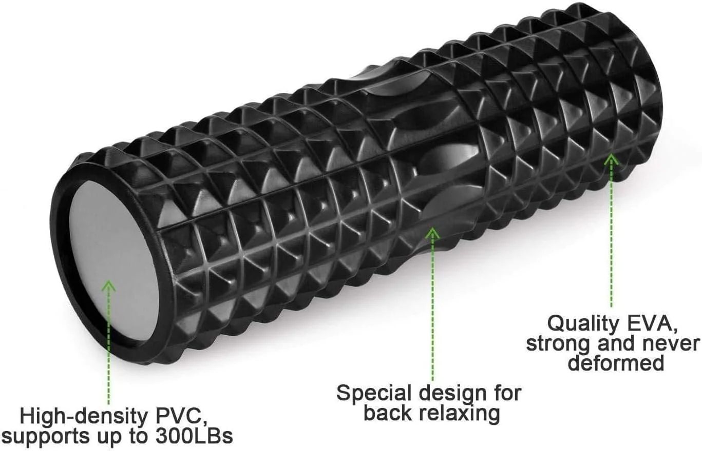 SportQ 5 in 1 Massage Roller Set for Sports & Recovery – Muscle Massage Foam Roller with Massage Stick, 2 Balls, Carry Bag, Ideal for Gym, Yoga, Physical Therapy (Black) - Image 8