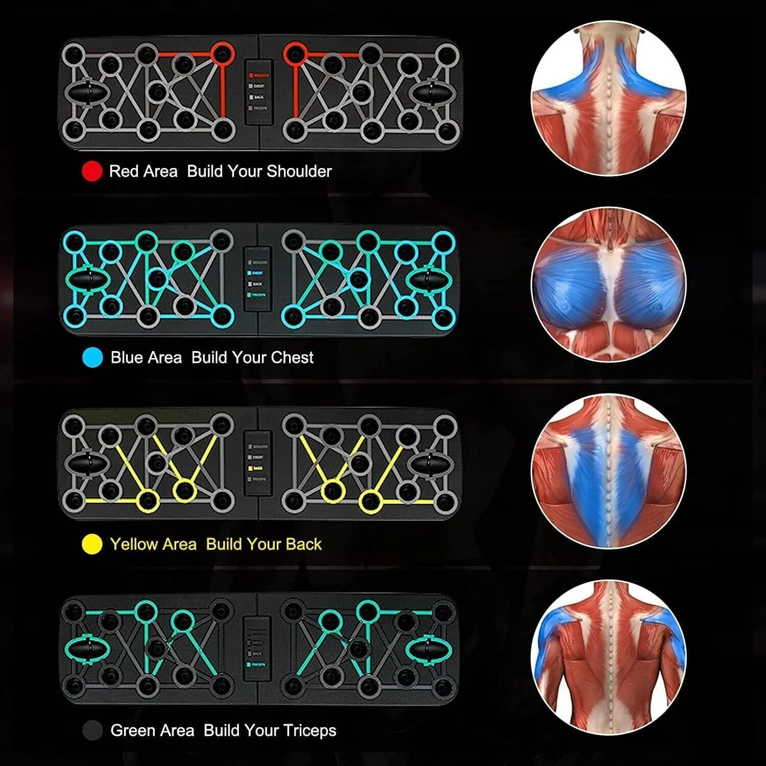 SportQ Multifunctional Folding Push Up Board, Professional Chest Muscle Exercise Equipment with Strength Training Arm, Suitable for Home Gym and Suitable for Both Men and Women - Image 8