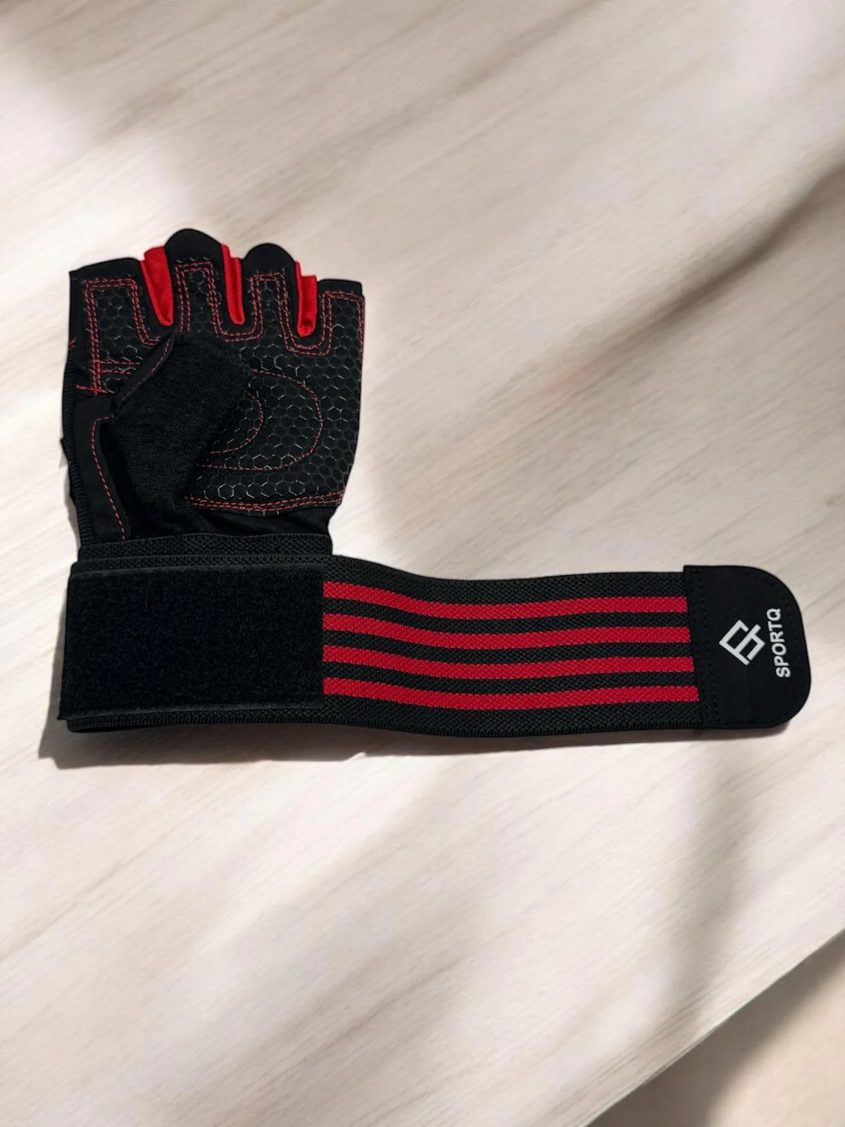 SportQ® Workout Gloves Weight Lifting Gloves with Wrist Wraps for Gym Training Support, Fitness, Hanging & Pull Ups, Breathable, Full Palm Protection - Image 4