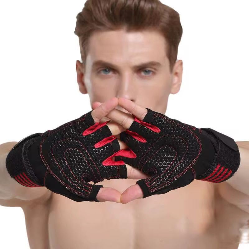 SportQ® Workout Gloves Weight Lifting Gloves with Wrist Wraps for Gym Training Support, Fitness, Hanging & Pull Ups, Breathable, Full Palm Protection - Image 7
