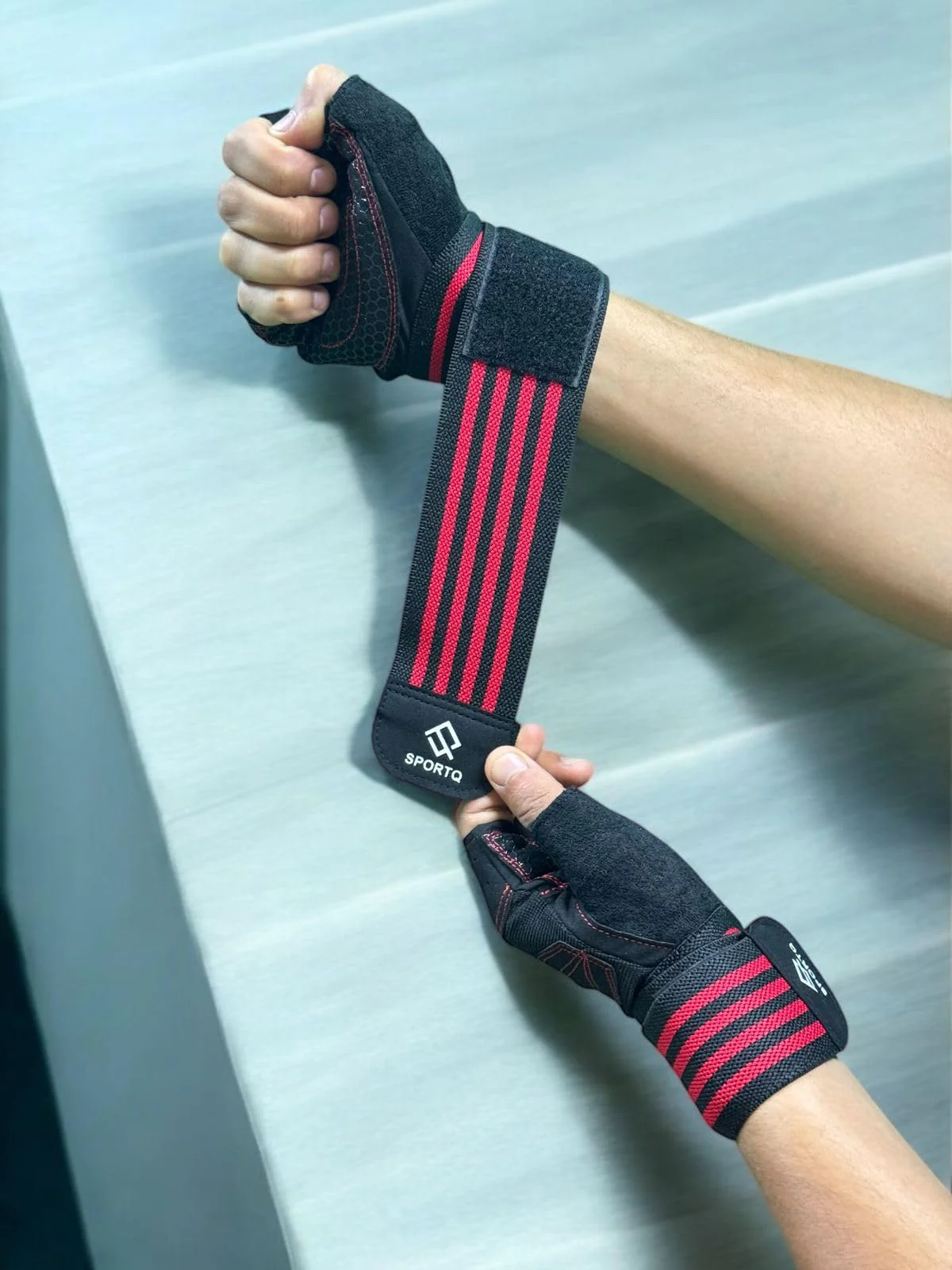 SportQ® Workout Gloves Weight Lifting Gloves with Wrist Wraps for Gym Training Support, Fitness, Hanging & Pull Ups, Breathable, Full Palm Protection - Image 8