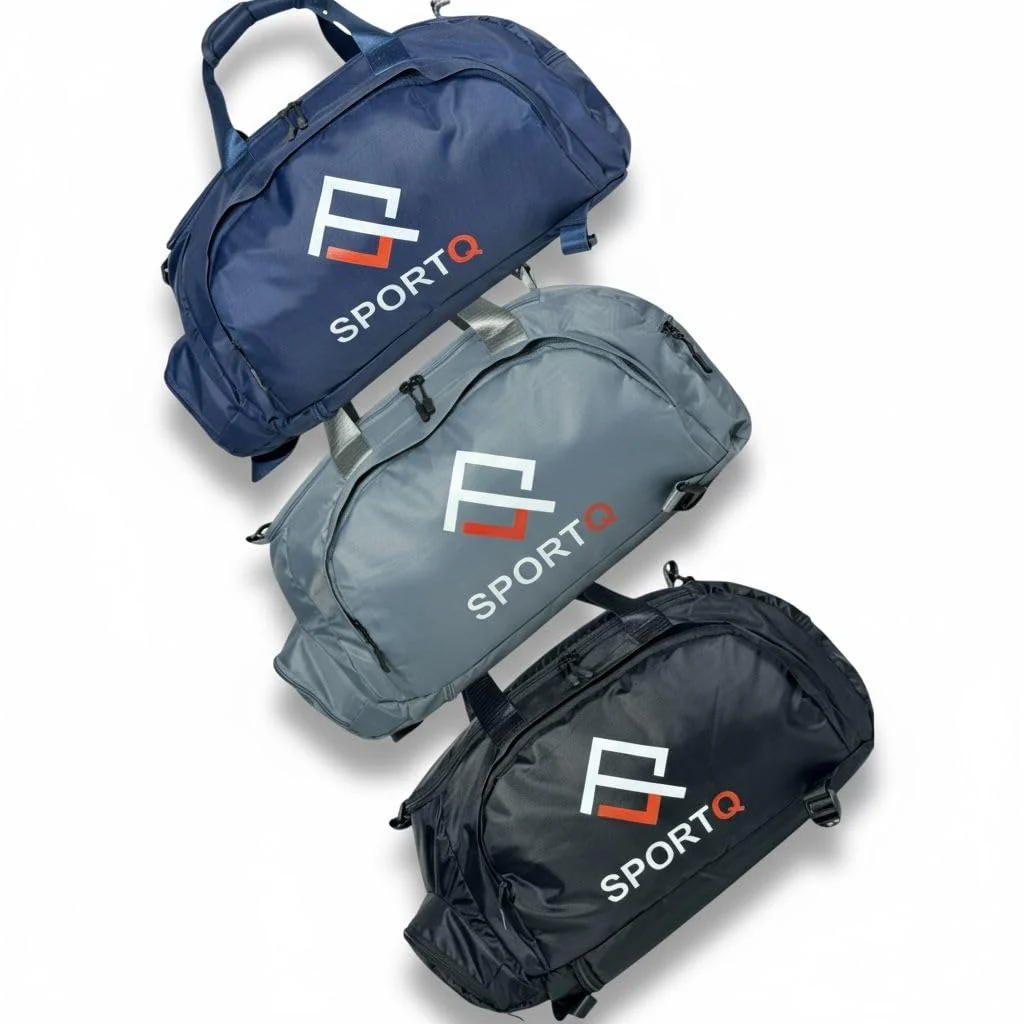 SportQ Multifunctional Sports Bag – Gym & Travel Bag, Lightweight and Practical Large Size for Carrying Clothes, Shoes & Accessories – Your Perfect Friend for Workouts and Trips (Grey)