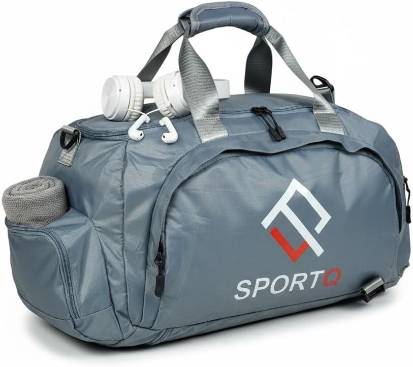 SportQ Multifunctional Sports Bag – Gym & Travel Bag, Lightweight and Practical Large Size for Carrying Clothes, Shoes & Accessories – Your Perfect Friend for Workouts and Trips (Grey) - Image 6