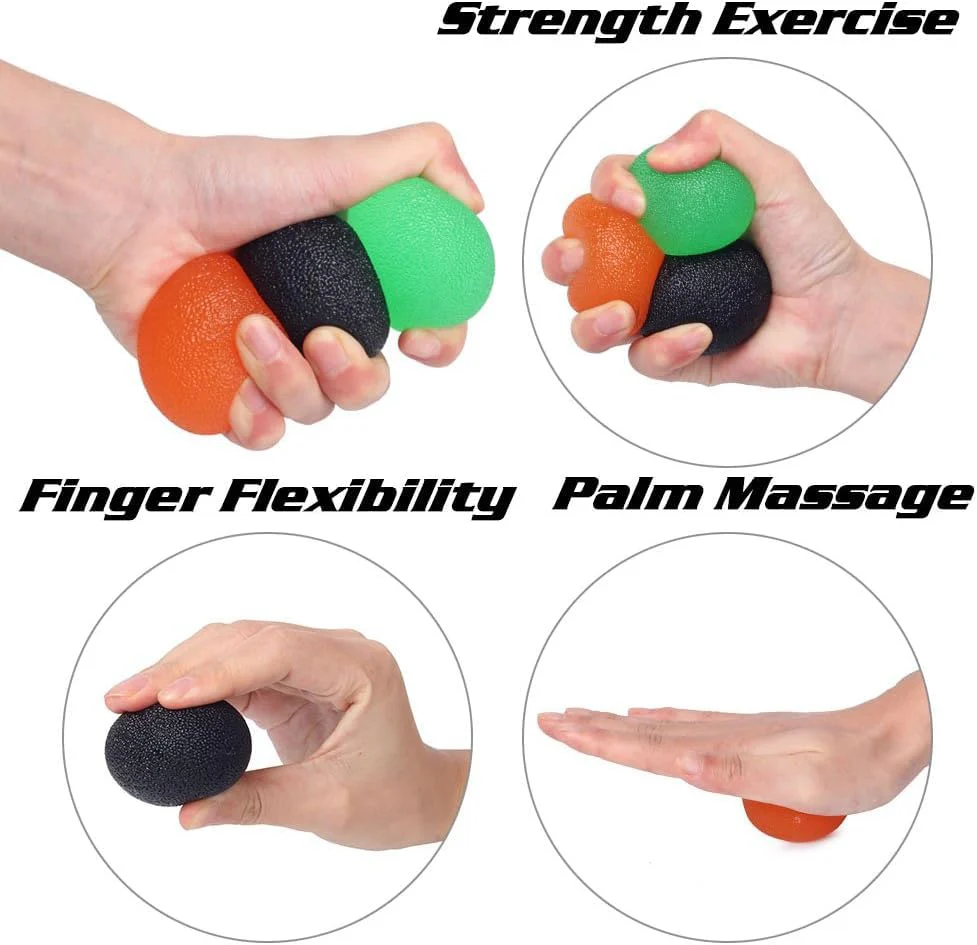 Hand Grip Strength Training Ball 3 Pack, Stress Relief Ball for Adults and Kids, Hand Grip Recovery Equipment for Wrist, Finger Resistance Exercise Ball - Image 4