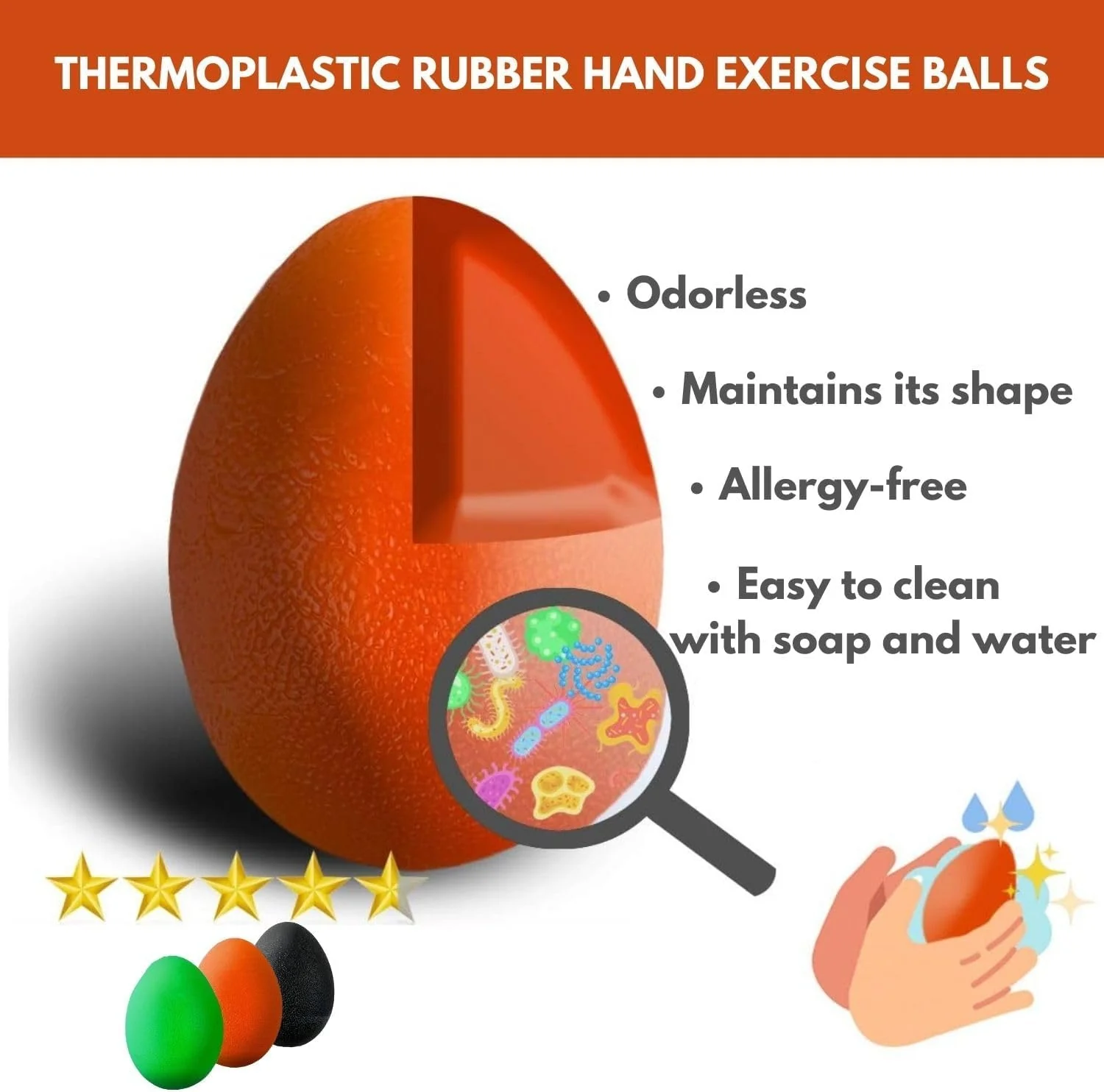 Hand Grip Strength Training Ball 3 Pack, Stress Relief Ball for Adults and Kids, Hand Grip Recovery Equipment for Wrist, Finger Resistance Exercise Ball - Image 8