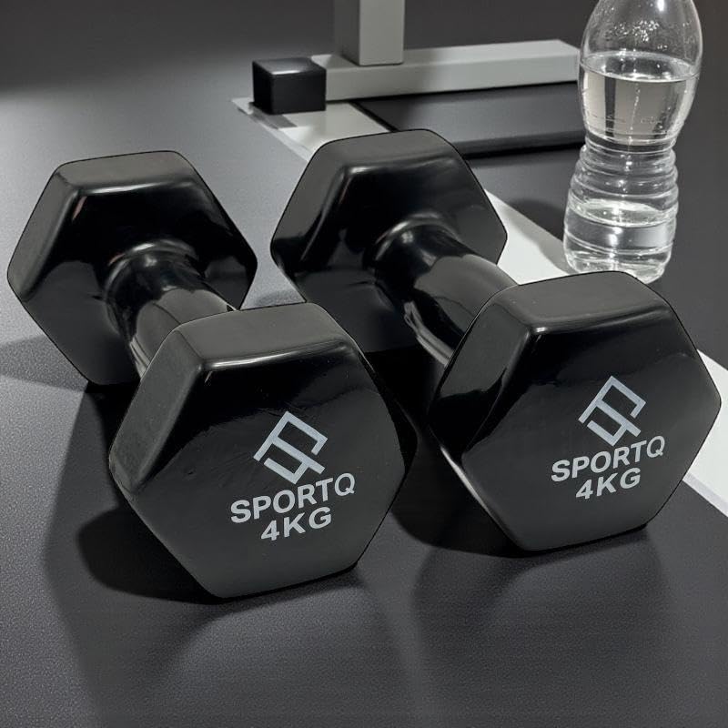 SportQ Hex Dumbbell Pair 1 to 5 Kg – Non-Slip & Rustproof Neoprene Coated Hand Weights for Strength Training & Muscle Toning – Suitable for Women, Men, Home, Gym (2 Pack) - Image 4