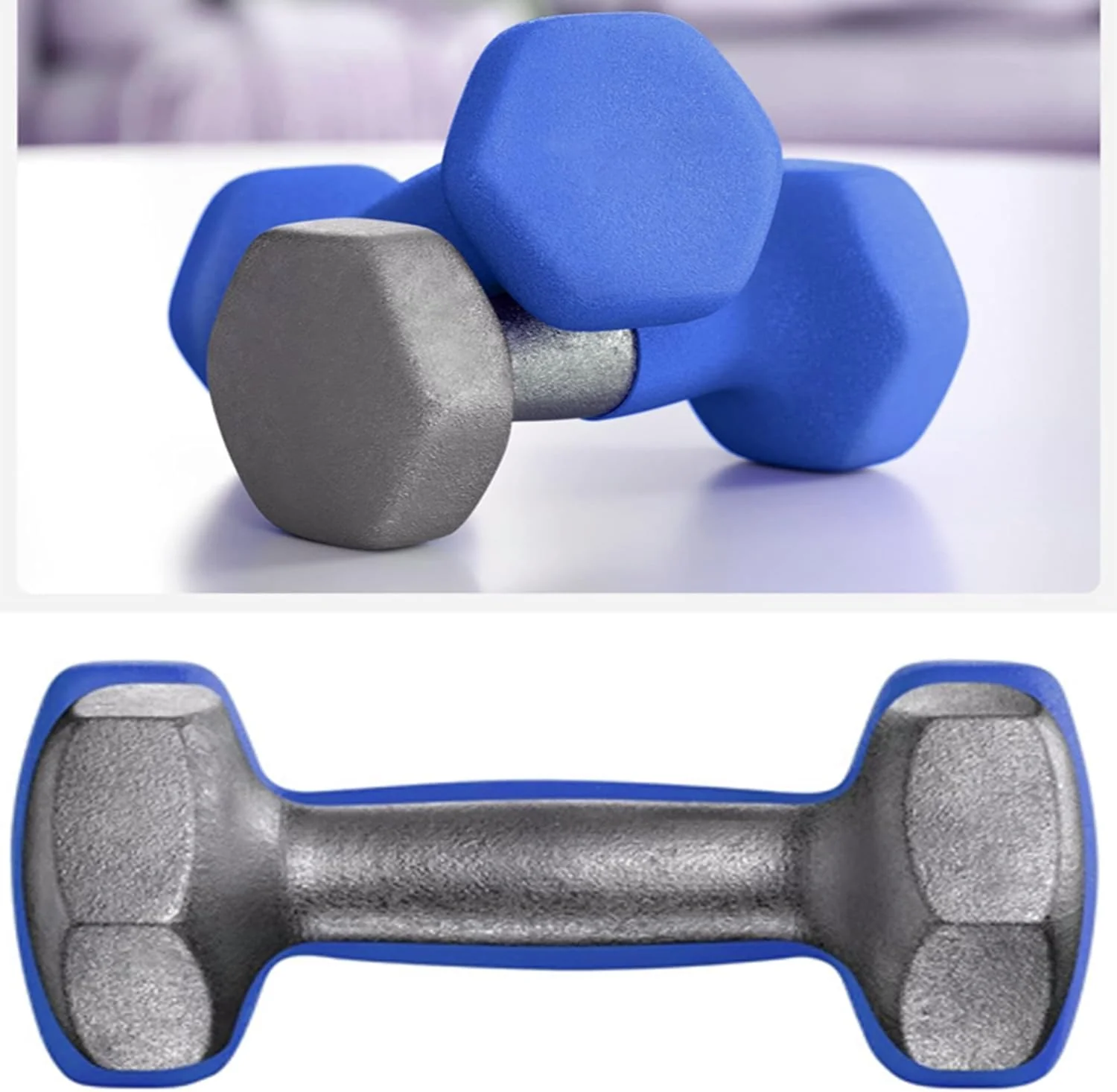 SportQ Hex Dumbbell Pair 1 to 5 Kg – Non-Slip & Rustproof Neoprene Coated Hand Weights for Strength Training & Muscle Toning – Suitable for Women, Men, Home, Gym (2 Pack) - Image 8