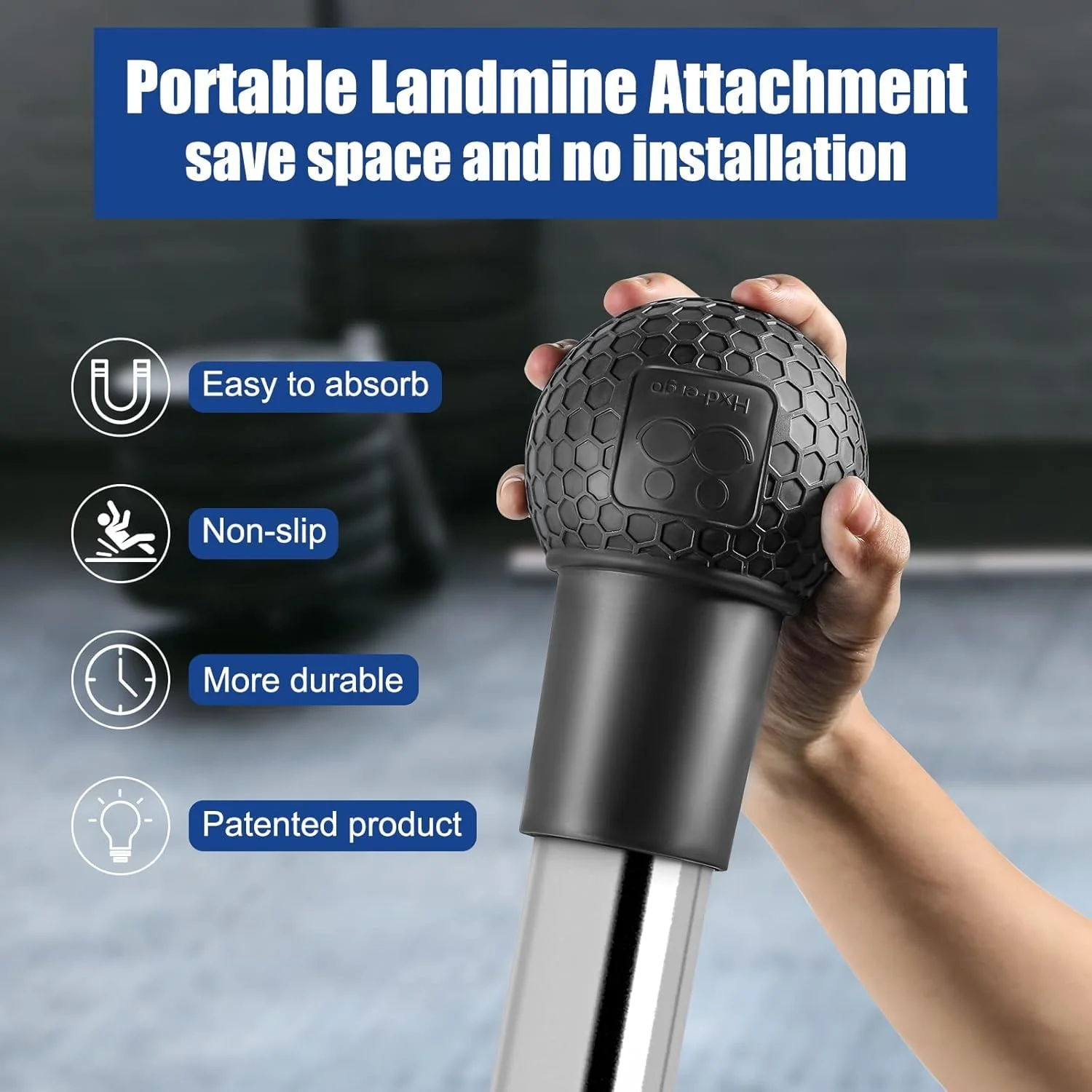 Landmine Workout Bar Attachments, Converts Any Surface Into a Landmine Workout - Press, Rows, Spins, Splits, Squats Natural Rubber - Fits Olympic Bars - Image 5