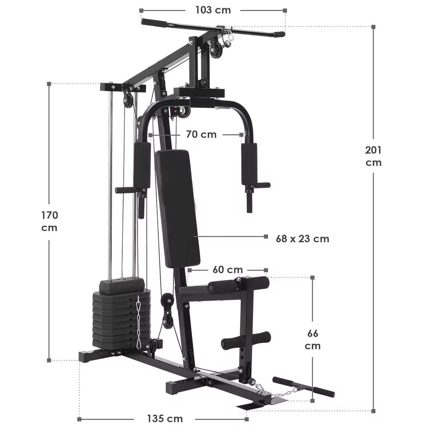 SportQ Multifunctional Home Gym | All-Inclusive Exercise Station for Chest, Back, Arms and Legs with Built-in Weights and Powerful Pulley System – Complete Fitness Machine for Home 100 lbs - Image 3