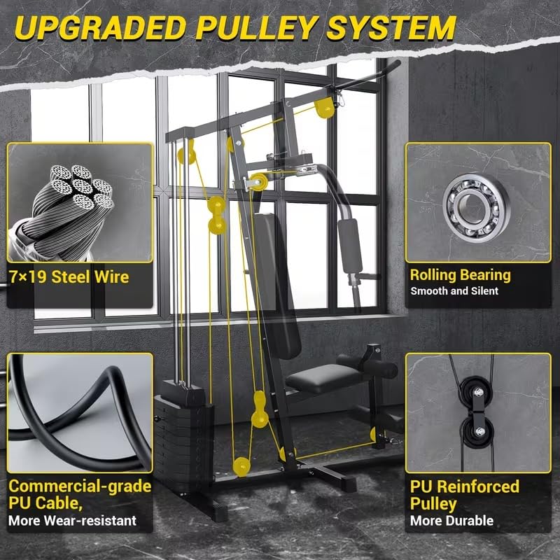 SportQ Multifunctional Home Gym | All-Inclusive Exercise Station for Chest, Back, Arms and Legs with Built-in Weights and Powerful Pulley System – Complete Fitness Machine for Home 100 lbs - Image 9