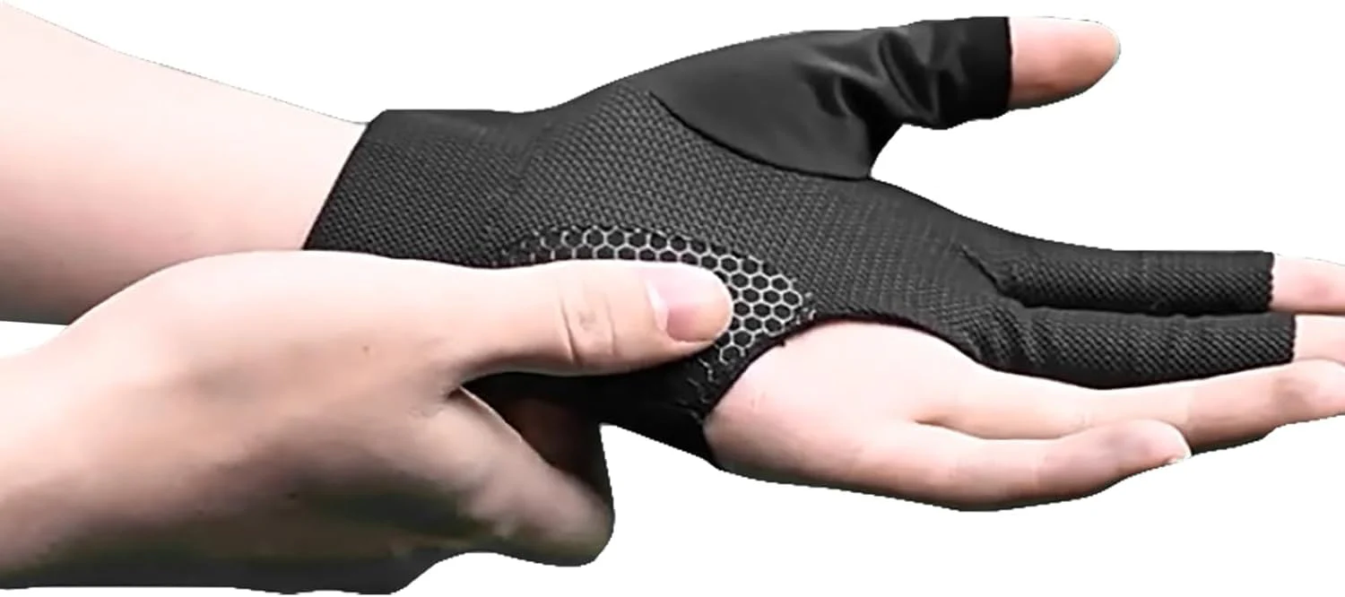 SportQ Breathable Nylon Pool Glove (Left Hand) Universal 3 Finger Gloves Sports Gloves for Women and Men, Indoor Game Set, Pool Accessories - Image 4