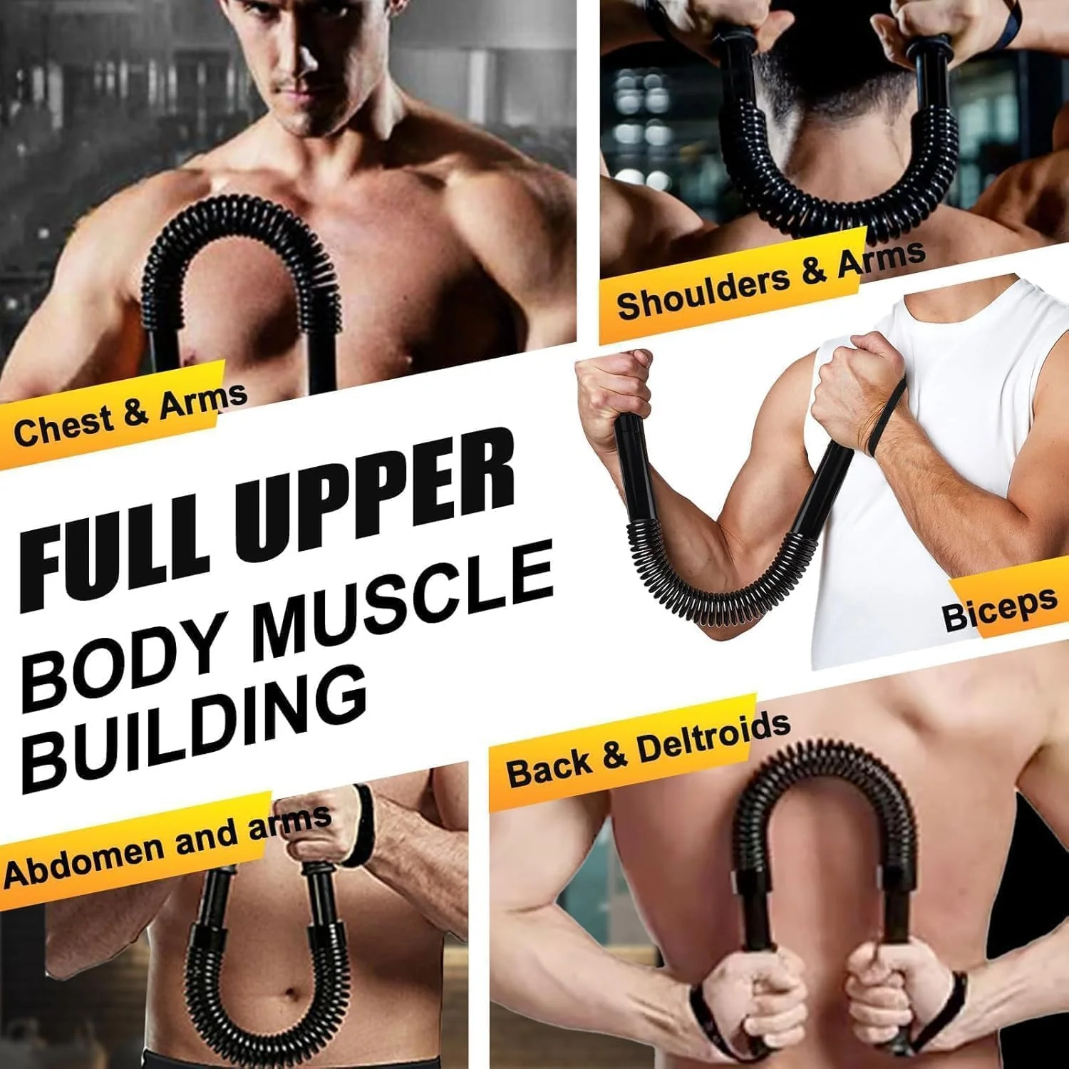 Exercise with SportQPower Twister Premium Arm and Chest Strengthening Stick – Ergonomic Non-Slip Grip, Resistances from 20-60kg, Carbon Steel - Image 3