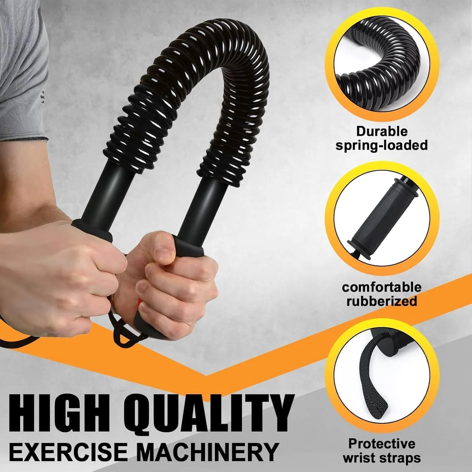 Exercise with SportQPower Twister Premium Arm and Chest Strengthening Stick – Ergonomic Non-Slip Grip, Resistances from 20-60kg, Carbon Steel - Image 4
