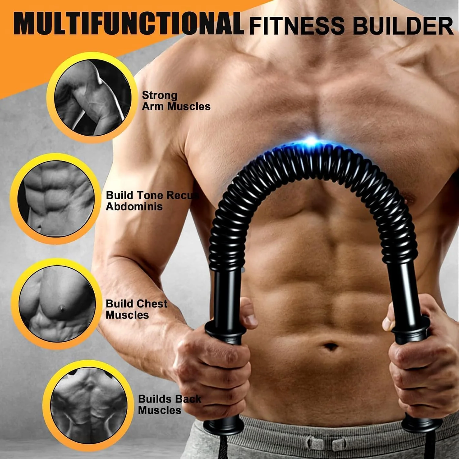 Exercise with SportQPower Twister Premium Arm and Chest Strengthening Stick – Ergonomic Non-Slip Grip, Resistances from 20-60kg, Carbon Steel - Image 7