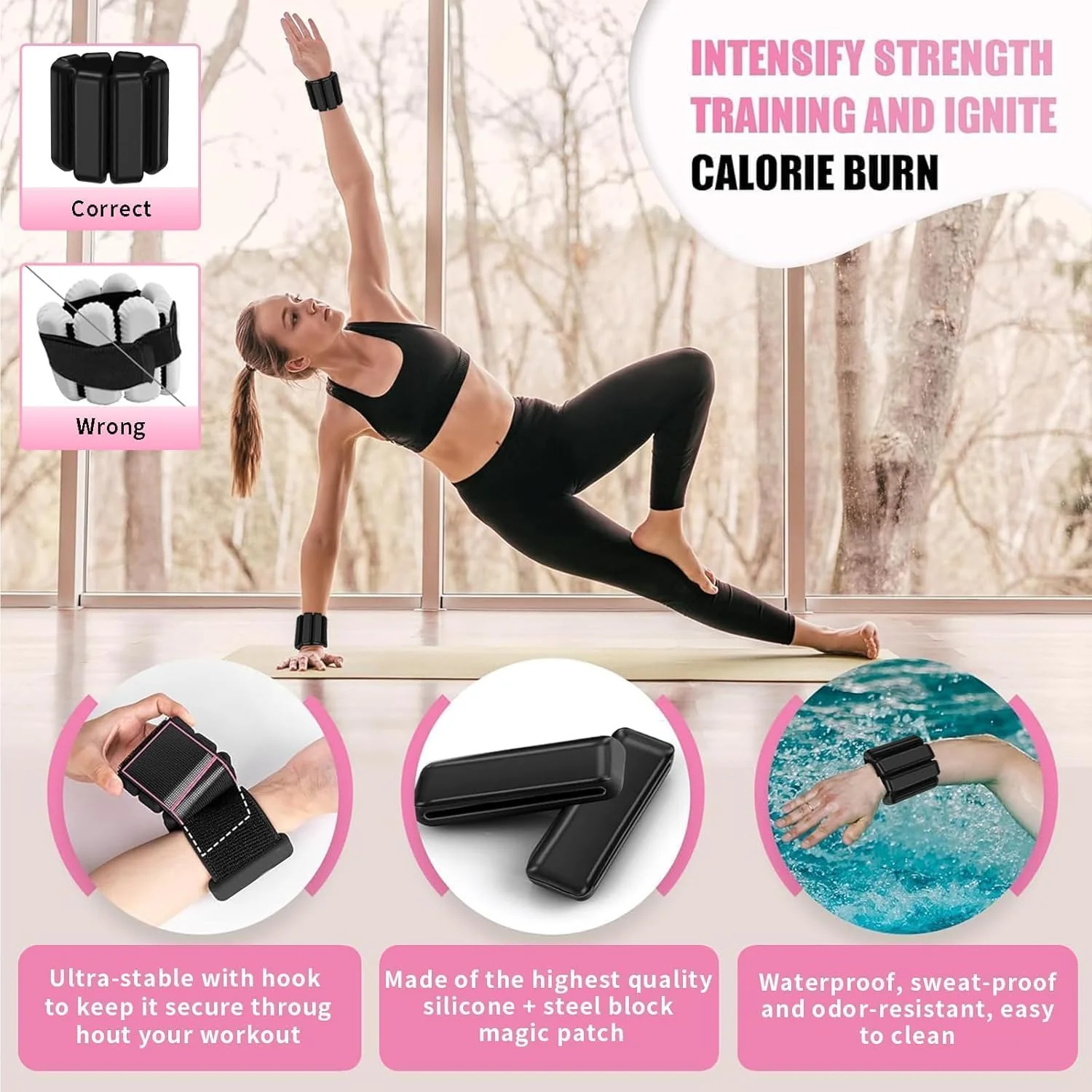 Adjustable Pilates Rings Set for Men and Women, Strong Arm and Leg Weights Wearable 2 Pack for Walking, Yoga, Dance, Bar, Gym, Pilates, Walking - Image 4